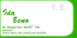 ida beno business card